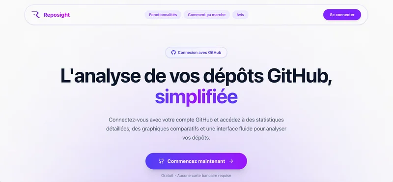 Capture d'écran du projet Reposight