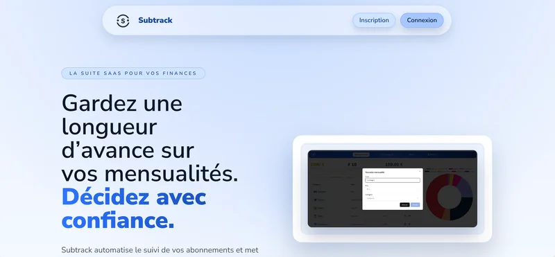 Capture d'écran du projet Subtrack